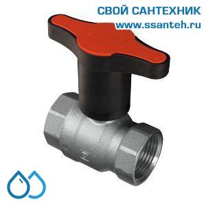 14616 HERZ 1220142 Кран шаровой красная ручка, DN20, PN25, -30...+150°C, Kvs 34 м3/час, никелированный