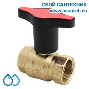 14664 HERZ 1220642 Кран шаровой красная ручка, DN20, PN25, -30...+150°C, Kvs 34 м3/час, без покрытия