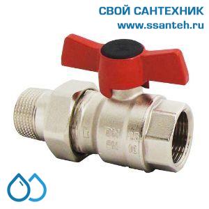 14696 HERZ, 1221114 Кран шаровой MODUL ВР-НР 1 1/4" ручка бабочка амер PN16 ник