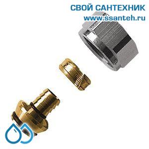 15349 HERZ, 1609803 Соединитель "евроконус" для PE-Xc труб, 16 х 2, гайка G3/4"