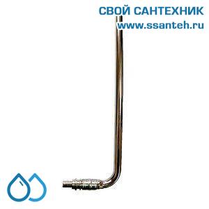 18107 Herz, P541292 Отвод для подключения радиатора под ннадвижную гильзу с никелированной трубкой, 15-12x2,0, L=800мм